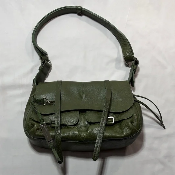 RADLEY LONDON shoulder bag green leather saddle bag - Picture 1 of 13